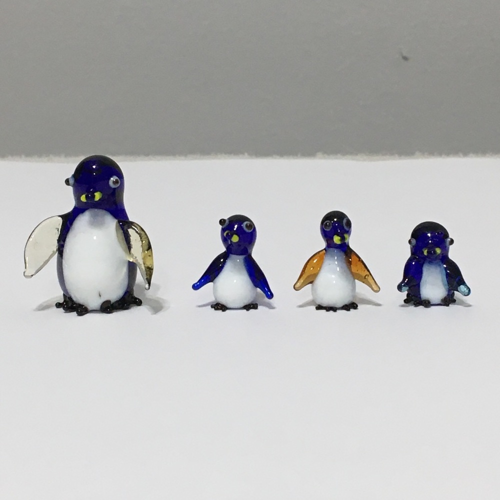 Vintage Miniature MURANO Glass Penguins set of 4